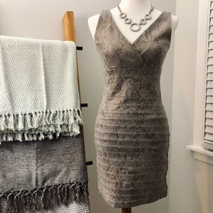 Express Women’s mini dress, beige and gold